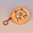 thumbnail image 3 of Sac à Main en Peluche Capybara Mignon, Sac à Main Rond avec Pendentif, Sac de Rangement pour Écouteurs, Mini Portefeuille à Fermeture Éclair, 3 of 4