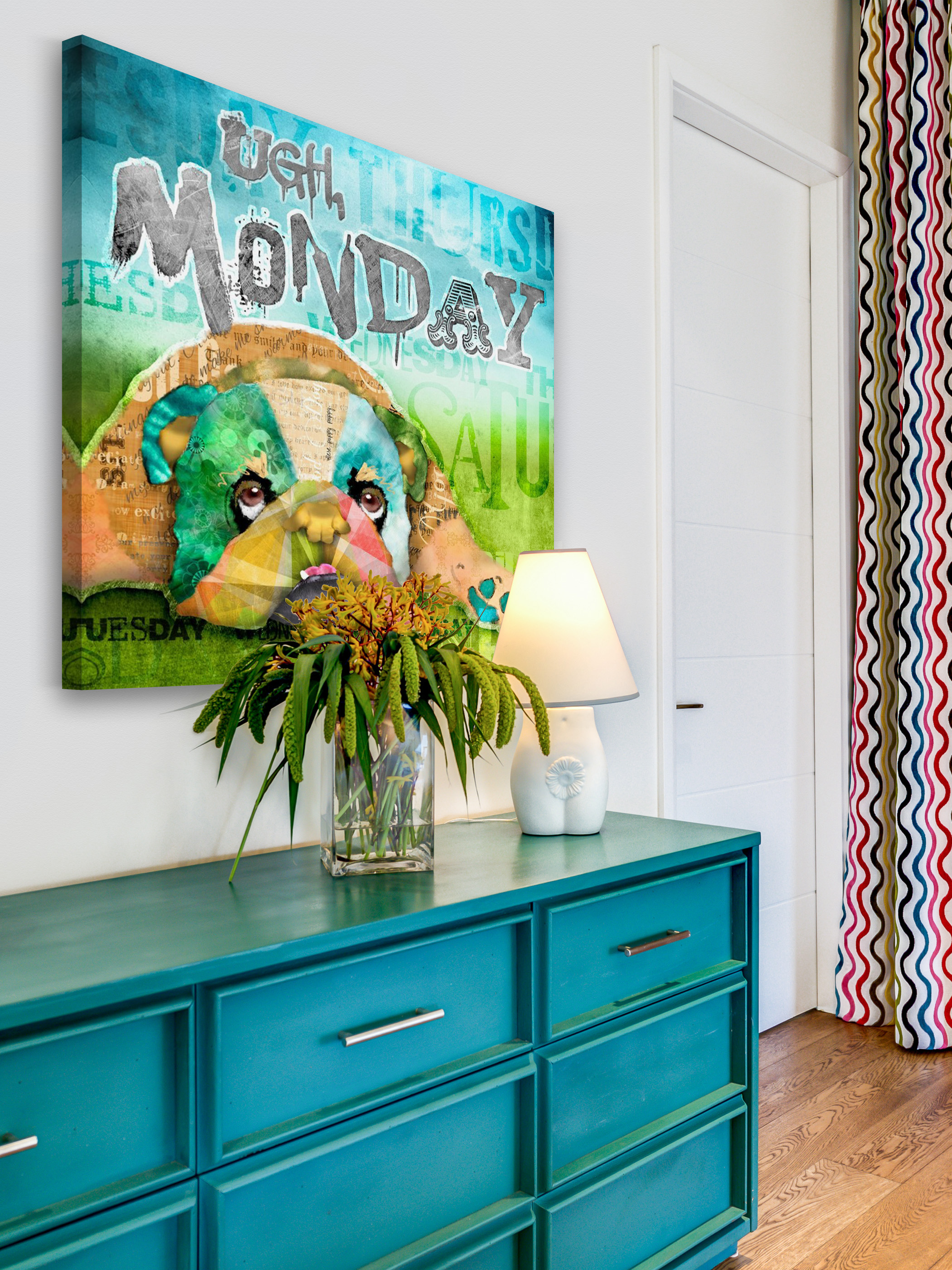 Marmont Hill - "Monday Dog" by Connie Haley Painting Print on Wrapped Canvas