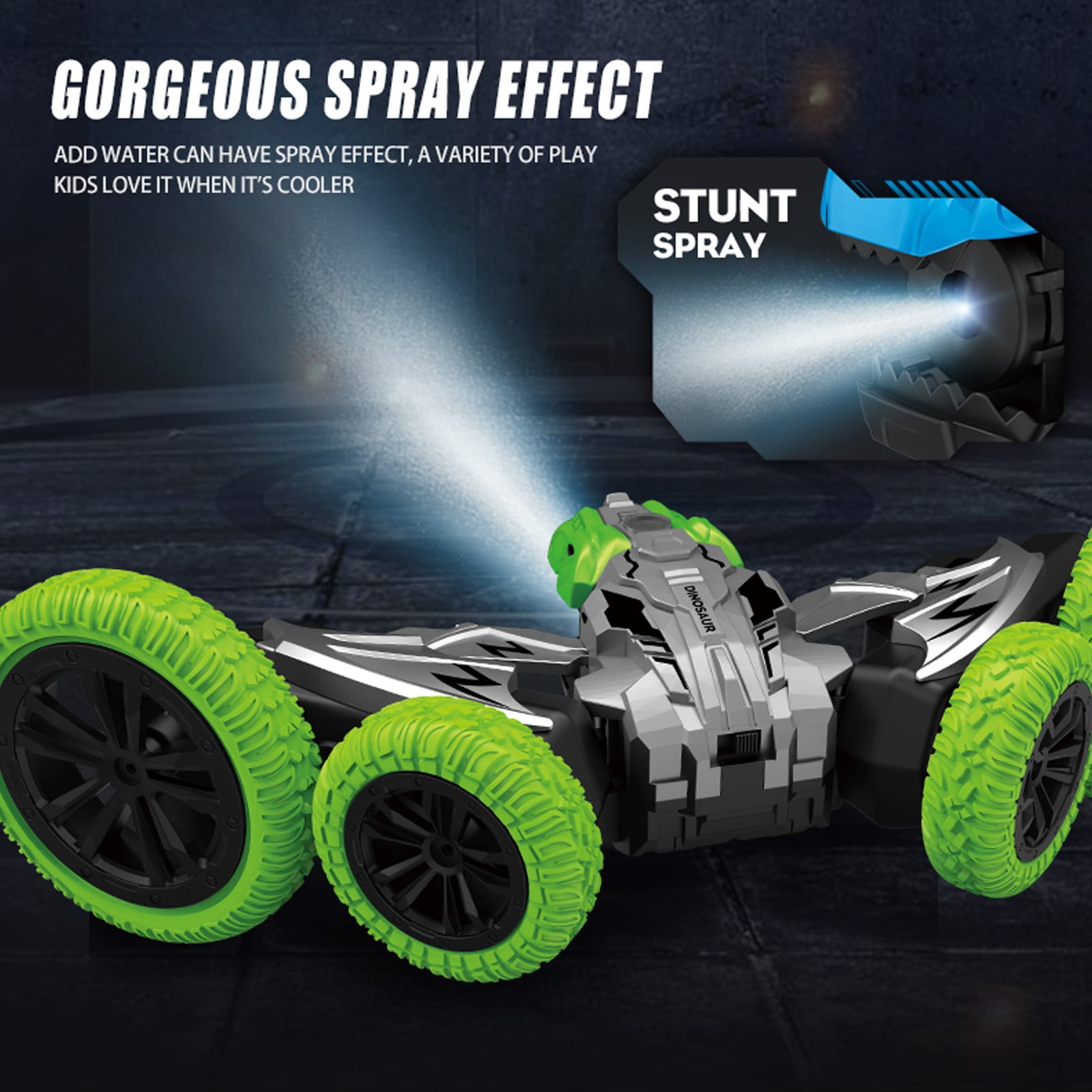 Toys 50% Off Clearance! Lksixu 2.4G Remote Control Spray Stunt Car Toys 360 Stunt Rotation Water Sprayer Light Music Dance Double Side Roll Car Rc Car Gifts for Christmas Birthday