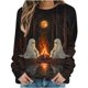 thumbnail image 3 of Ailaofu Spooky Season Sweatshirts Halloween Sweatshirt Women - Halloween Graphic Crewneck Tops Casual, 3 of 5