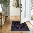 thumbnail image 2 of ODIKA 2'x3' Washable Throw Rug Non-Slip, Low Profile, Flatwoven, Easy Care Gothic Victorian Design With Ornamental Scrollwork Frame Horror Bat Refined for Hallway, Study Room, 2 of 7