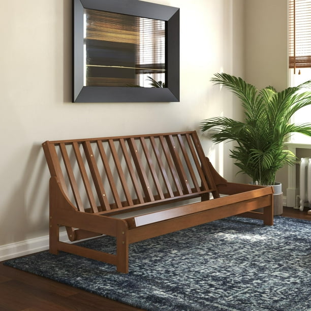 Dhp Concord Armless All Wood Futon Frame Natural Oak Walmart Com Walmart Com