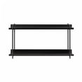 thumbnail image 6 of Kate and Laurel Dominic Modern Metal Bathroom Shelf, 28 x 7 x 15, Black, Contemporary Sleek 2-Tier Floating Shelves for Wall Decor, Display, and Over Toilet Storage, 6 of 9