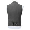 thumbnail image 4 of Mens Tweed Wool Suit Vest Vintage Button V Neck Herringbone Waistcoat 5 Real Pockets Waistcoat For Groomsmen Wedding, 4 of 5