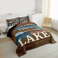 thumbnail image 3 of jejeloiu Lake Camping Cabin Twin Comforter Sets,Brown Wooden Plank Bedding Set For Kids Reversible 2 Pieces, 3 of 8