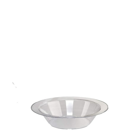 

(100 PACK) EcoQuality 6 oz inch Round Clear Plastic Bowls Mod Collection - Disposable China Like Party Bowls Heavy Duty Salad Bowls Serving Bowl Dessert Wedding Serveware