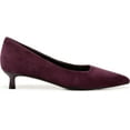 thumbnail image 2 of Naturalizer Women's Natalia Kitten Heel Pointed Toe Pump Deep Plum Purple Suede 9XW, 2 of 5
