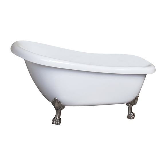 Barclay ASN67LP-WH-CP 67" Acrylic Bathtub With Polished Chrome Lion Feet