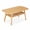 Natural, variant on Furnibear 2 Tier Boho Rattan Coffee Table with Rounded Corners Rubber Wood Frame and Woven Open Shelf for Living Room, Walnut