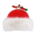 thumbnail image 2 of Xuety Santa Hats Christmas Knitted Wool Hat Cute Antlers Ear Protection Hat Winter Thick Warm Plush Hat, 2 of 3