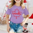 thumbnail image 2 of XDZJLR Girls Tee Short Sleeve Summer Crewneck Casual Fit Basic Tees Purple 8-9 Years, 2 of 4