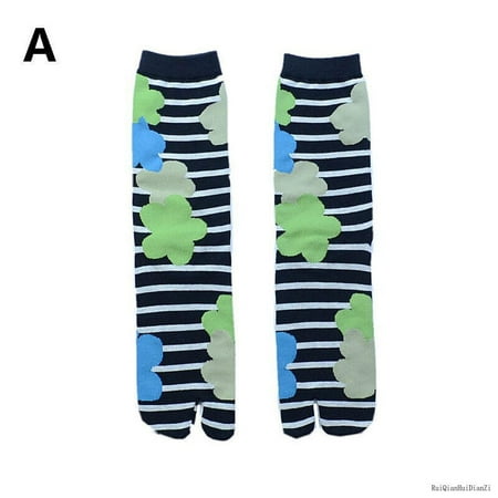 

Women Japanese Style Flower Tabi Socks Kimono Clog Geta Flip Flop Split Toe Sock