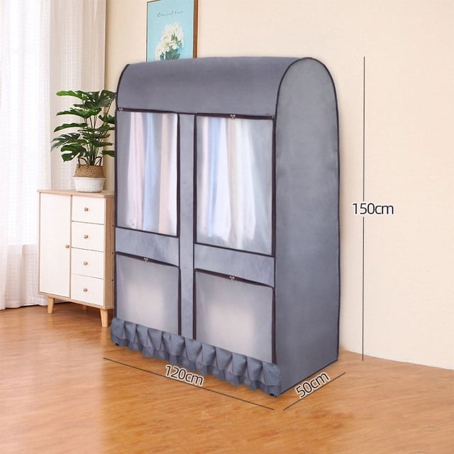 Dustproof Garment Rack Cover Large Capacity Clothing Rack Protector with Zipper and Visible Window Household