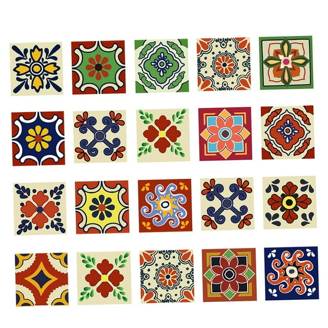 Juego de 20 pegatinas para azulejos con imágenes de azulejos. Pegatinas para azulejos de baño. C 10x10cm