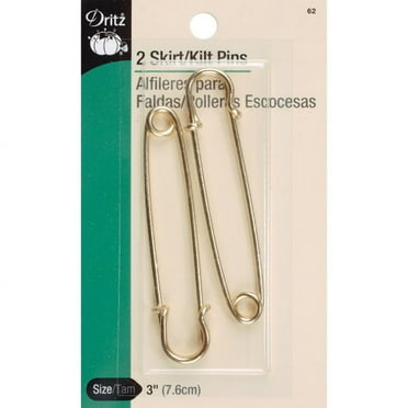 Dritz Skirt & Kilt Pins 3" 2/Pkg-Brass - Gilt