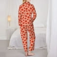 thumbnail image 6 of Goofa Tomato Printed Women’s 2 Piece Pajama Set Super,Pajamas Women's Long Sleeve Sleepwear Soft Button Down Loungewear Pjs Lounge Set Nightwear-X-Large, 6 of 9