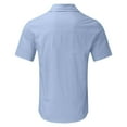 thumbnail image 4 of Bcfgryg Men's Linen Short Sleeve Shirt Lightweight Breathable Casual Top For Summer Fashion Outdoor Activities Slim Fit Dress Shirts Men Blue, 4 of 4