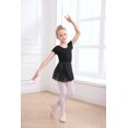 thumbnail image 5 of Girls Ballet Leotards with Removable Skirt Short Sleeve Ballet Dance Dress Outfit Kids Gymnastics Costume, 5 of 6