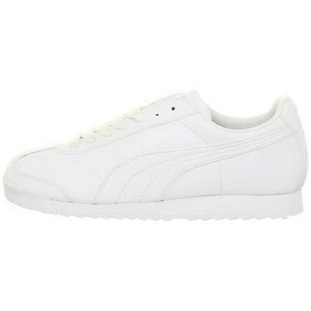 Puma Roma Basic 354259-14 Sneakers Kids White Leather Training Shoes NR7990 (White,4)
