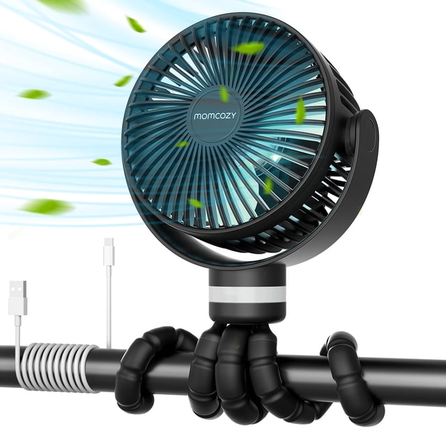 Ventilador de cochecito portátil Momcozy de 8000 mAh, 27 horas de duración de la batería