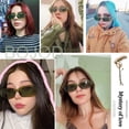 thumbnail image 2 of Rectangle Sunglasses for Women Retro Fashion Sunglasses UV 400 Protection Square Frame Eyewear, 2 of 6