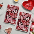 thumbnail image 3 of Sm:)e Valentine's Day Kitchen Dish Towels, 18x26 Inch, Set of 2, Pink Red Hearts, 3 of 6