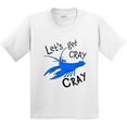 thumbnail image 3 of Inktastic Let's Get Cray Cray Cute Blue Crayfish Youth T-Shirt, 3 of 5