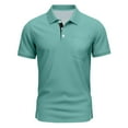 thumbnail image 2 of Mens Polo Golf Shirts with Pocket Cooling Performance Moisture Wicking Polo Shirts Mint Green XXL, 2 of 5