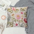 thumbnail image 2 of Heduofu Peony Flower Throw Pillow Case Cushion Cover Vintage Hand Drawn Floral Colorful Leaves Lumbar Rectangle Oblong Pillowcases Decorative Cotton Linen for Sofa Bed Couch White, 2 of 5