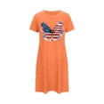 thumbnail image 5 of Fjofpr Nightgowns for Women Plus Size Women's Oversized Short Nightgown Fashion Chest Flag Print Short Sleeve Nightdress, 5 of 6