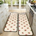 thumbnail image 4 of Kitchen Rugs Sets Of 2,Red Strawberry Plants Fruit Light Beige Pattern Anti Fatigue Kitchen Mat Rugs Non Slip Washable,Decorative Kitchen Floor Mats for Kitchen,Sink,Laundry,17"x47"+17"x47", 4 of 5