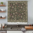 thumbnail image 4 of Sage Green Floral Boho Sheer Curtains 45 Inches Long, Ethnic Tribe Abstract Art Flower Light Filering Curtains, Breathable Simi Curtain Privacy Drapes for Kitchen Bathroom Small Window Treatment, 4 of 9