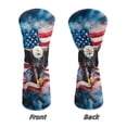 thumbnail image 5 of Uorisanigo Golf Club Head Cover, PU Leather American Flag Eagle Golf Driver Fairway Wood Hybrid Head Covers, Soft Lined Interior, Water Resistant and Durable, 3 PCS Accessories, 5 of 7