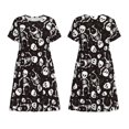 thumbnail image 3 of Bixox Robe d'Été à Manches Courtes pour Femmes Robe Ample Longueur Genou avec Poches-Squelette, 3 of 7