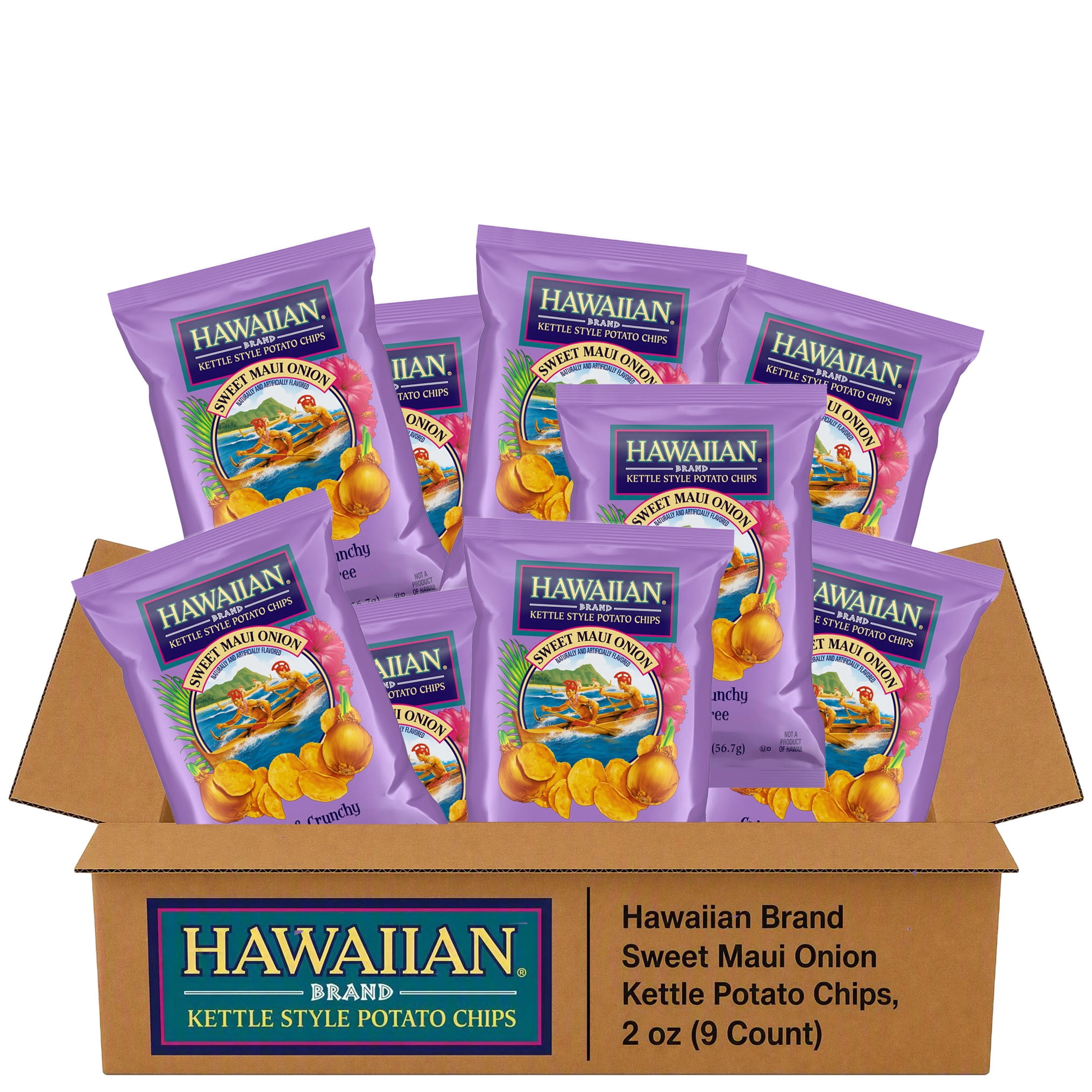 Hawaiian Brand Sweet Maui Onion Kettle Style Potato Chips, 2 oz