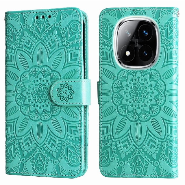 Funda tipo cartera GANGXUN para Xiaomi Poco X7 5G , diseño girasol, cuero PU, soporte, cierre magnético, tarjetero