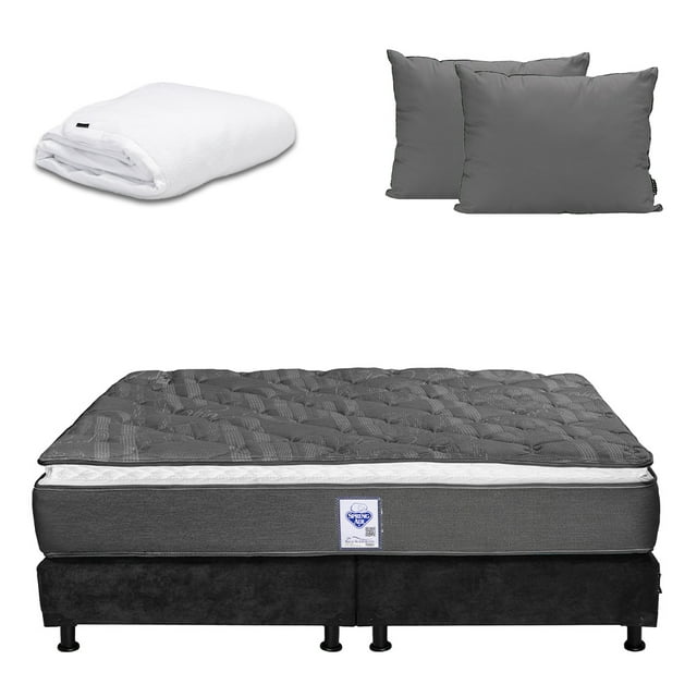 Colchón King Size Spring Air Aries + Box + Almohada 2Pack + Protector Cloud