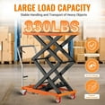thumbnail image 2 of Hydraulic Lift Table Cart 330 lbs Capacity 50 In Double Scissor Lift Table with Locking Wheels and Non-Slip Platform for Material Handling Orange, 2 of 7