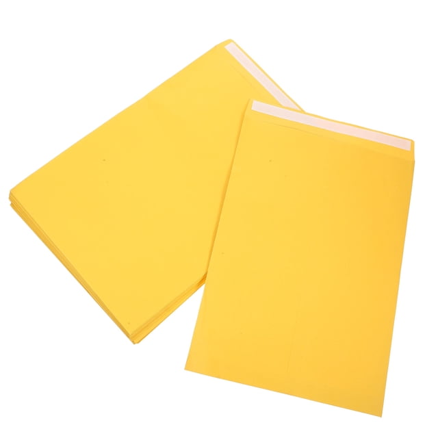 KONTONTY 30Pcs Kraft Paper Envelopes with Self Adhesive Closure for Office File Storage and Document Protection
