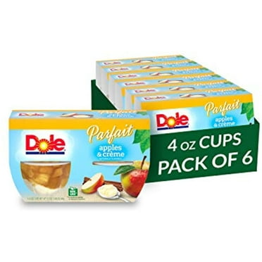 Dole Fruit Bowls Low Fat Apples And Creme Parfait, Gluten Free Healthy Snack, 4 Oz (24 Total Cups)