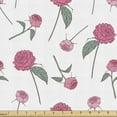 thumbnail image 1 of Rose Fabric by the Yard, Romantic Flower Branch Valentine's Day Botanical Retro Blossom Motif, Upholstery Fabric for Dining Chairs Home Decor Accents, 10 Yards, Jade Green Pink by Ambesonne, 1 of 4
