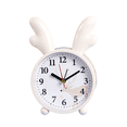 thumbnail image 1 of Reloj despertador con bonitos dibujos animados con cuernos de reno, movimiento silencioso, 1 of 2