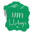 thumbnail image 1 of Inkdotpot Real Silver Foil Happy Holiday Tags Favor Bracket Shape Hang Pack Of 100 Paper Tags, 1 of 6