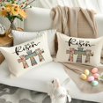 thumbnail image 4 of He is Risen Easter Lumbar Pillow Covers 12x20 inch Religious Faith Cross Porch Outdoor Pillowcase, Christian Farmhouse Cushion Case Spring Decor Throw Pillow Covers for Home Couch（3-12a）, 4 of 6