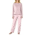 thumbnail image 2 of Valentine's Day Women's 2 Piece Pajama Sets Long Sleeve Top & Pants Bow Print Soft Comfy Sleepwear Light pink XL, 2 of 5