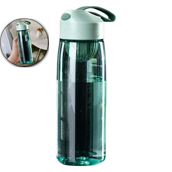 WNFJR Summer Large Capacity Water Bottle Leak-Proof Portable Plastic Outdoor Sports Cup Anti-Fall Portable Transparent Water Jug(Green)