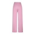 thumbnail image 5 of Simua Womens Silk Satin Pajamas Pants Casual Solid Color Elastic Waist Leisure Straight Vintage Trousers with Pockets, 5 of 6