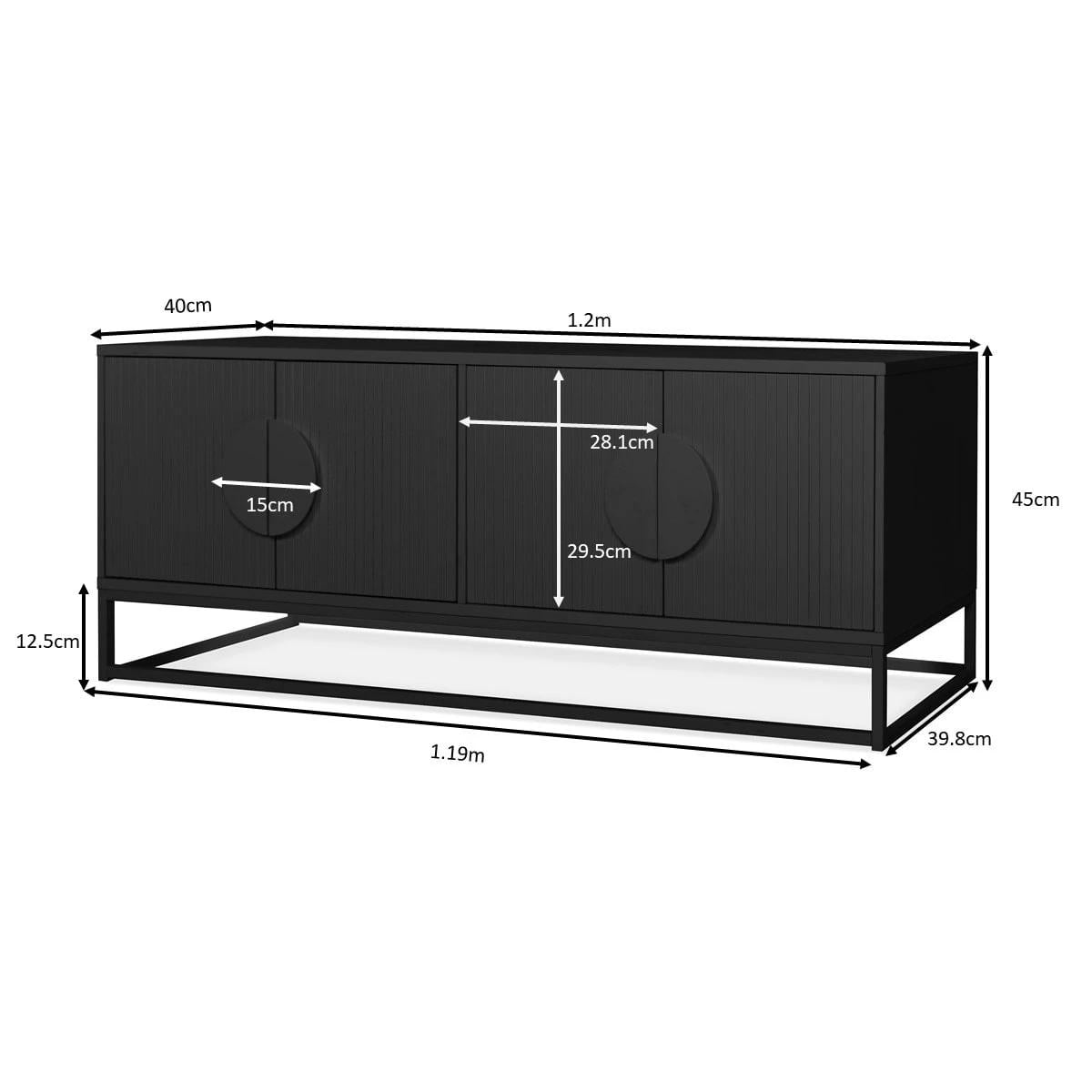 Anko Modern Ribbed Entmt Unit - Black