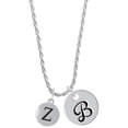 thumbnail image 1 of Delight Jewelry Silvertone Capital Letter - Z - Pebble Disc - Silvertone Script Initial Disc - B - Charm Necklace, 20"+3", 1 of 4