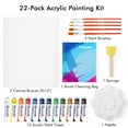 thumbnail image 2 of AUREUO Acrylic Painting Kit - 12 Colors Acrylic Paint Tubes, 9X12 Inch/ 2 Pack Canvas Panels, 5 Paint Brushes, Palette & Sponge - Canvas Painting Kit for Adults, Beginners, 2 of 7